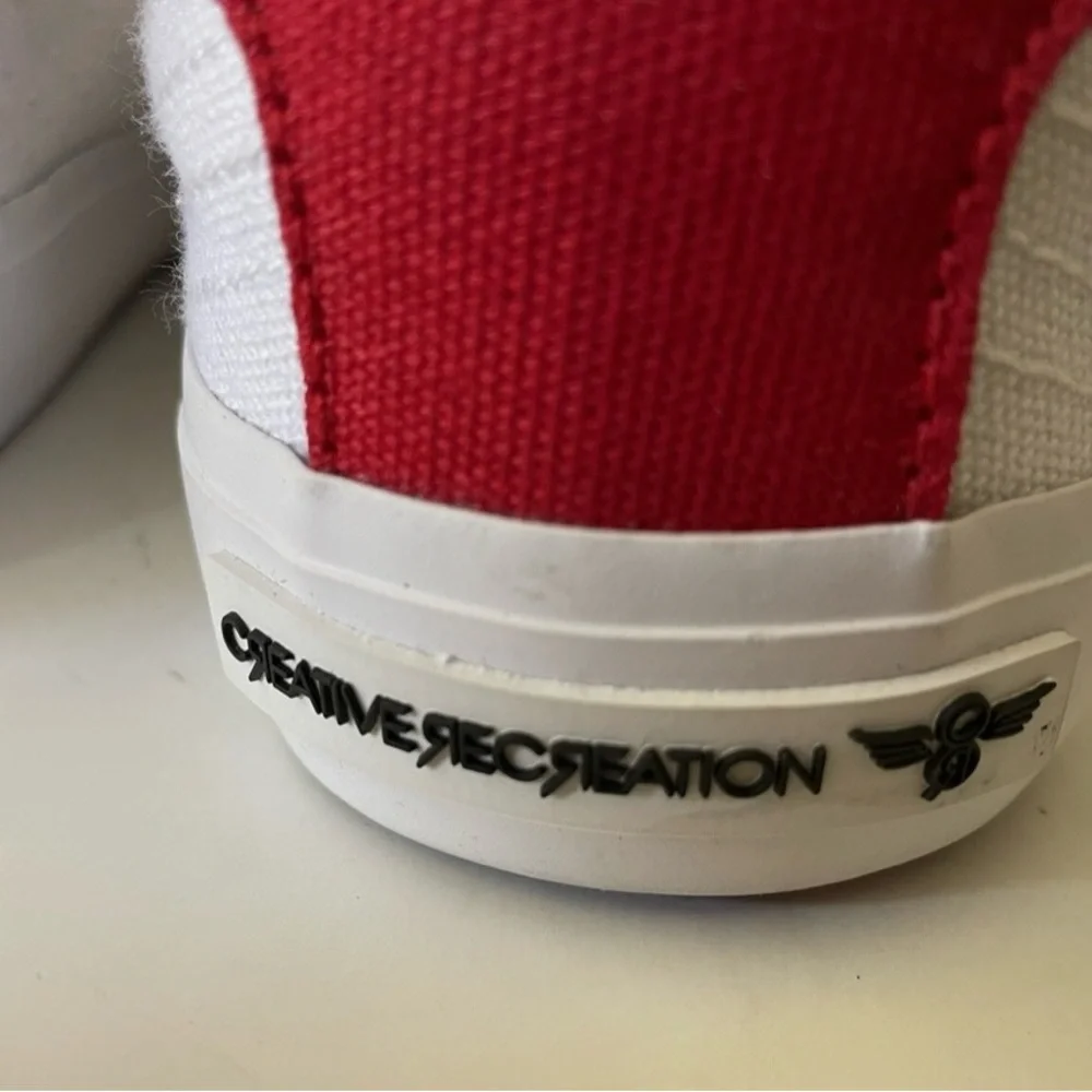 Creative Recreation Zeus Sneakers Men's Size 11 White Red Canvas Lace Up - Picture 7 of 10